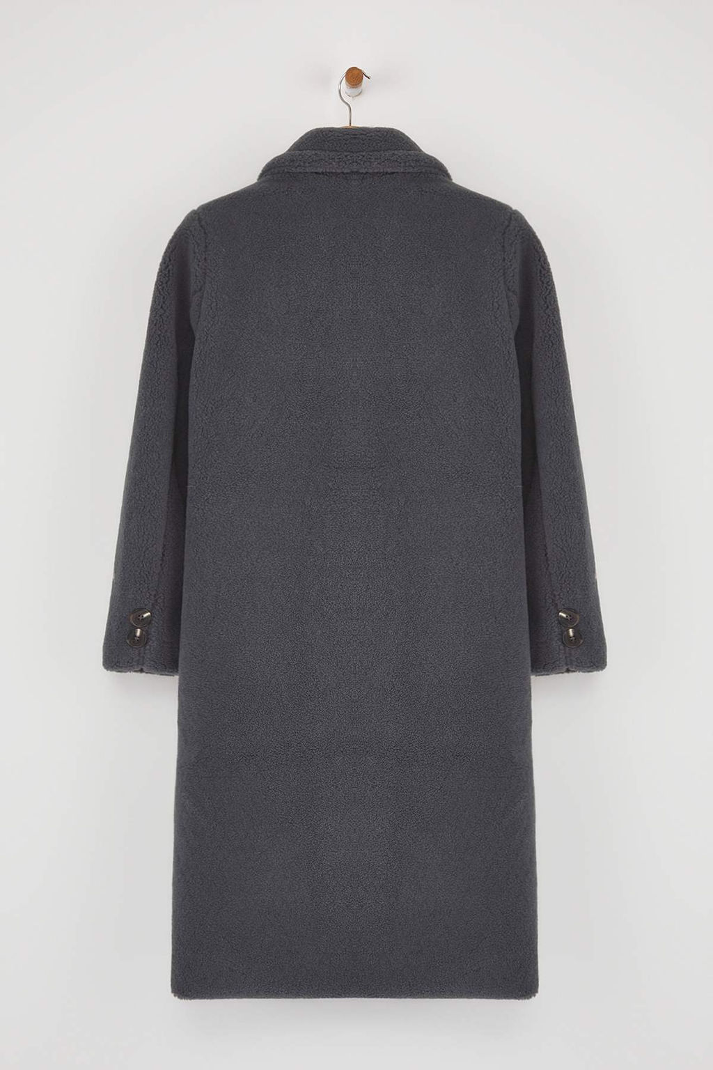 Antrasit Kurklu Kruvaze Regular Uzun Pelus Kaban TWOAW26KB00020 - Trendyolmilla фото 9