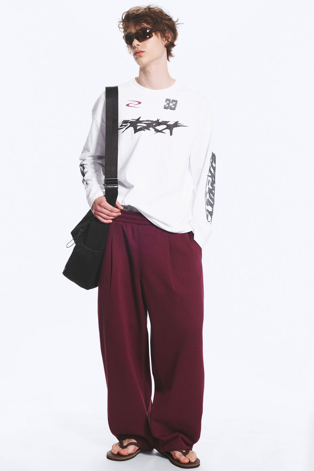 Pantal?n de ch?ndal holgado con pliegues - H&m фото 4
