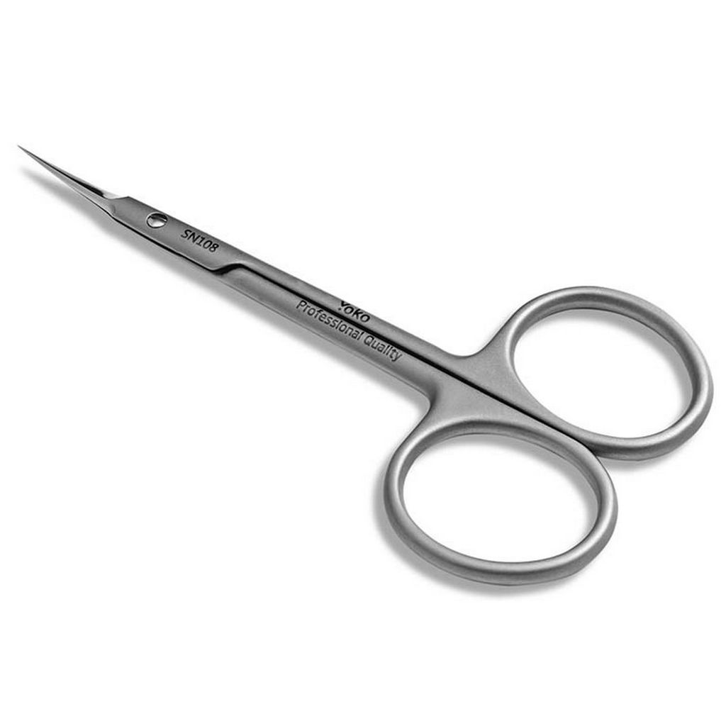 YOKO Ножницы маникюрные для кутикулы изогнутые / Exclusive SN 108, матовые, ручная заточка, 10 см
