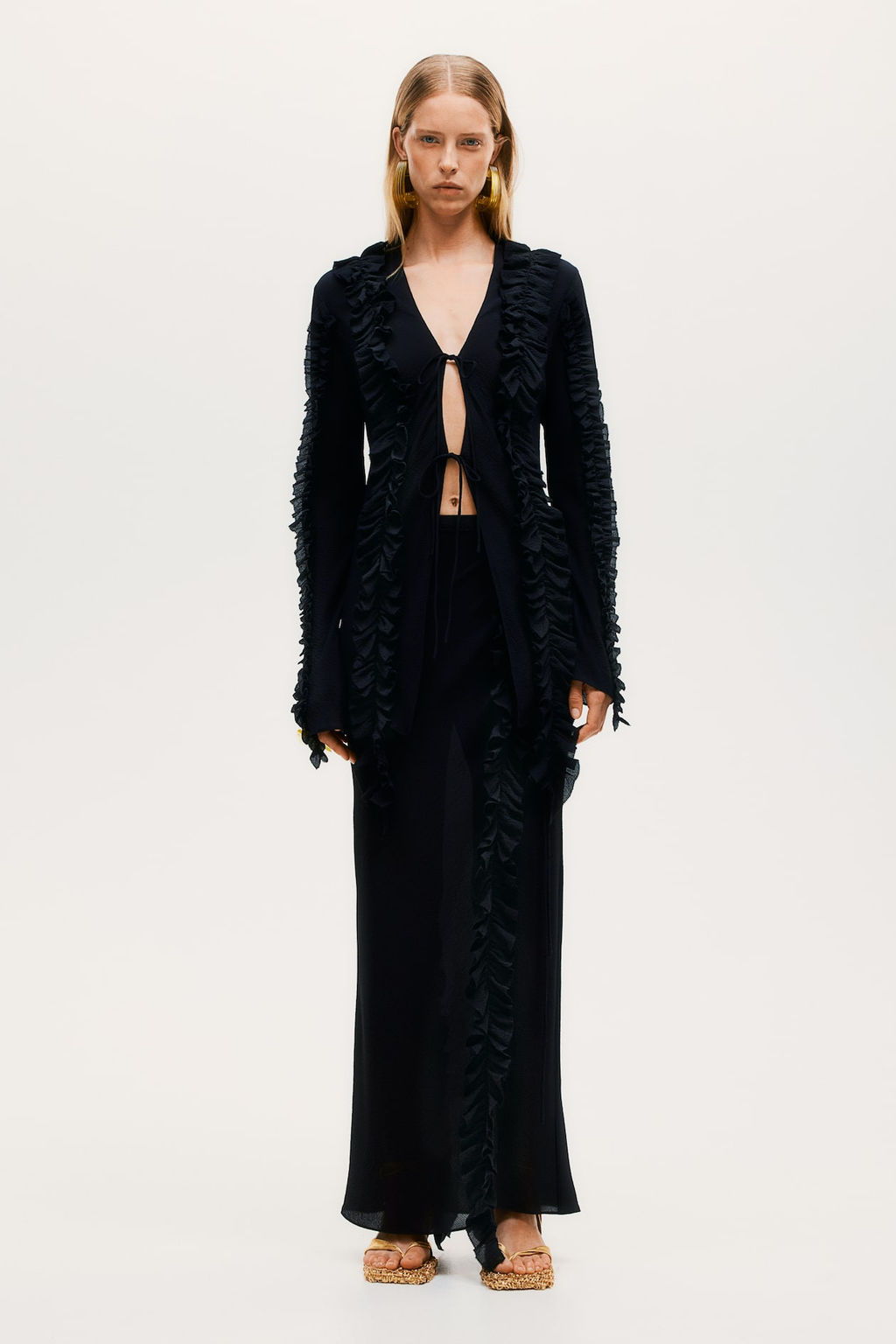 Blusa de volantes con efecto arrugado - H&m фото 2