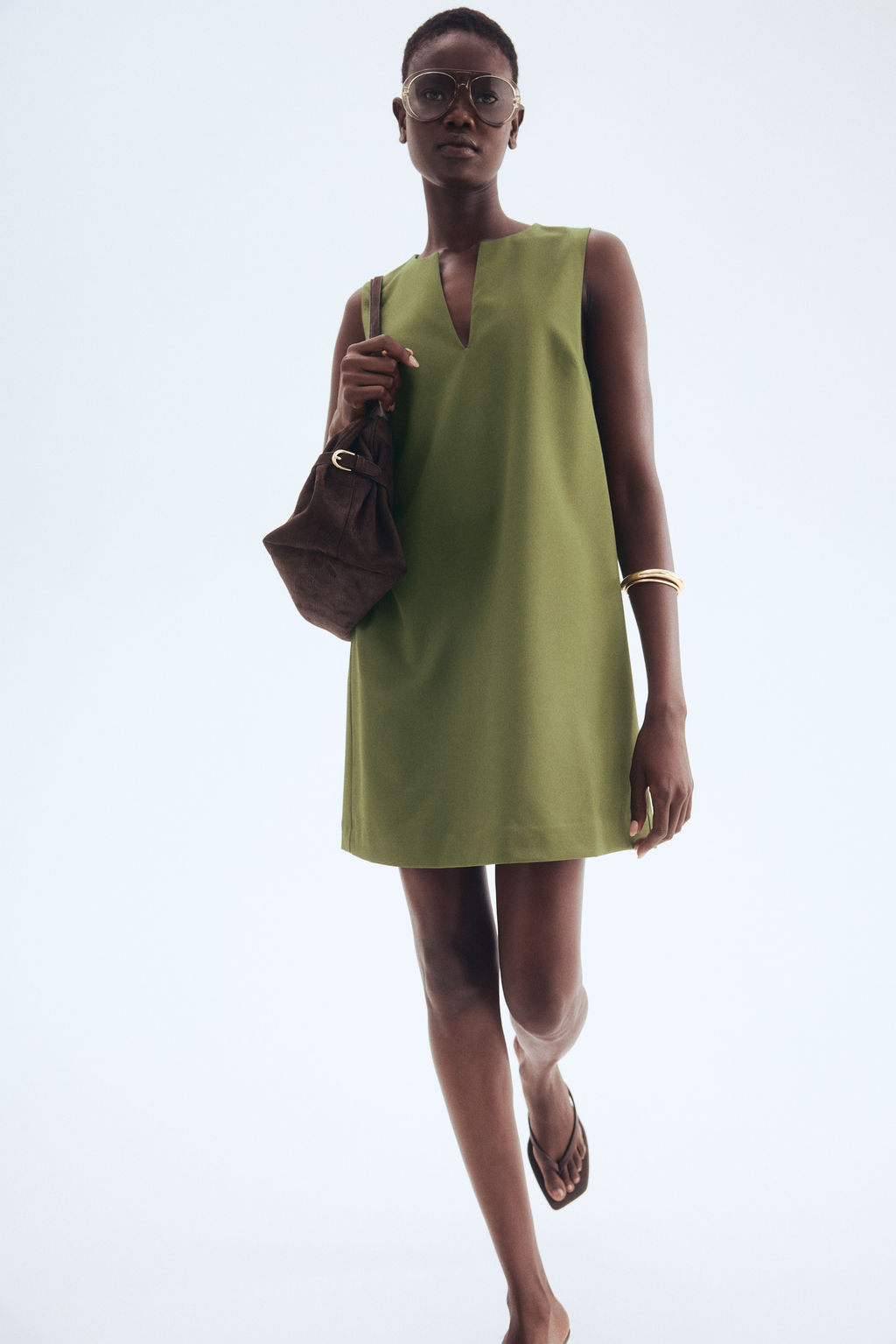 Vestido liso de sarga - H&m фото 9