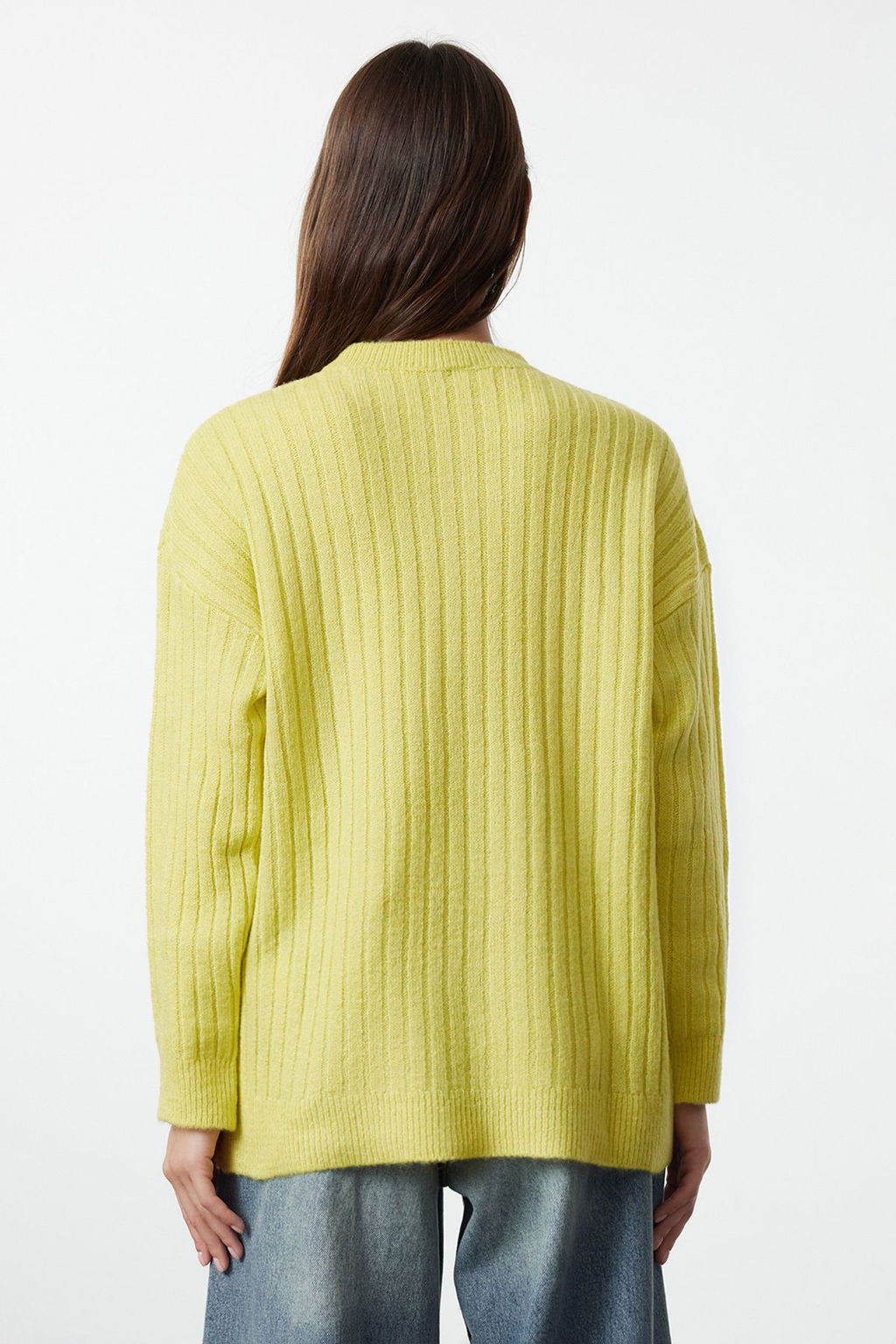 Lime Yumusak Dokulu Basic Triko Kazak TWOAW25KZ00212 - Trendyolmilla фото 5