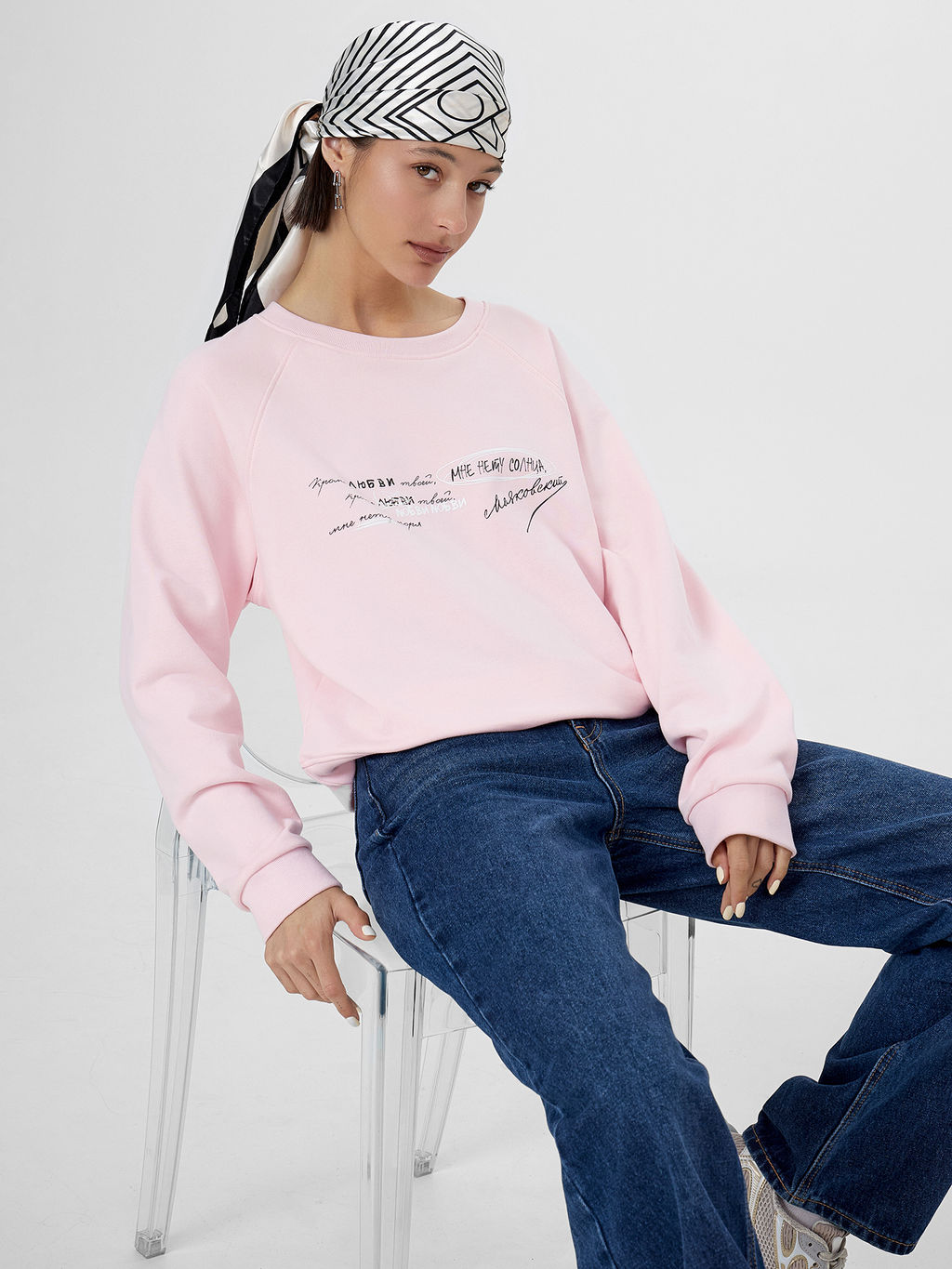 Свитшот Mark Formelle розовый хлопок с надписью  фото 9