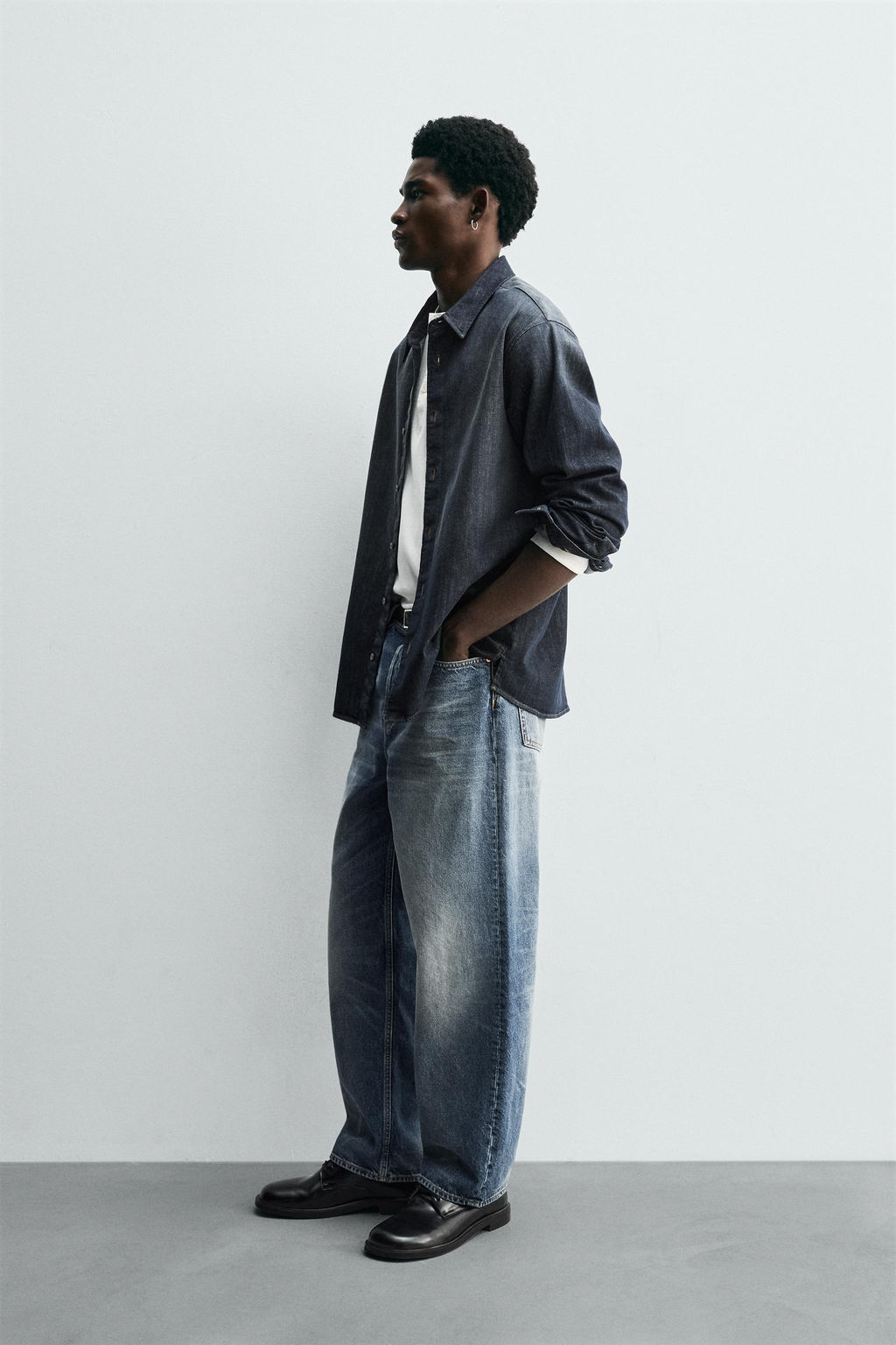 WASHED DENIM SHIRT - Zara фото 4