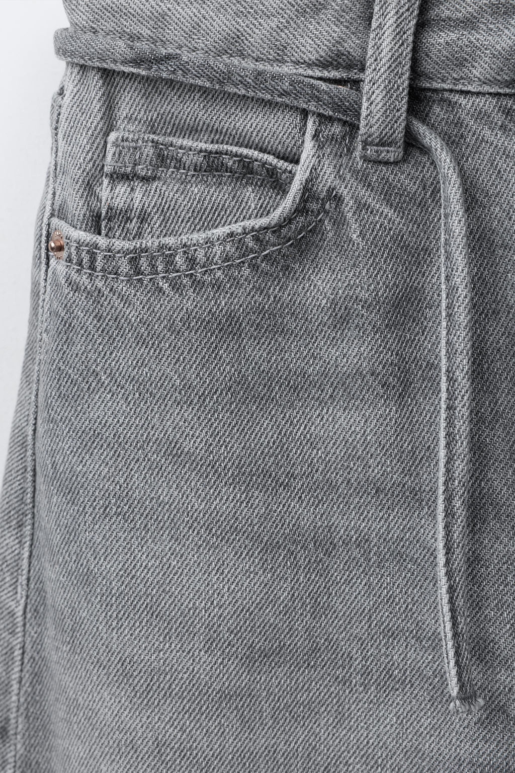 BARREL JEANS WITH BELT - Zara фото 3