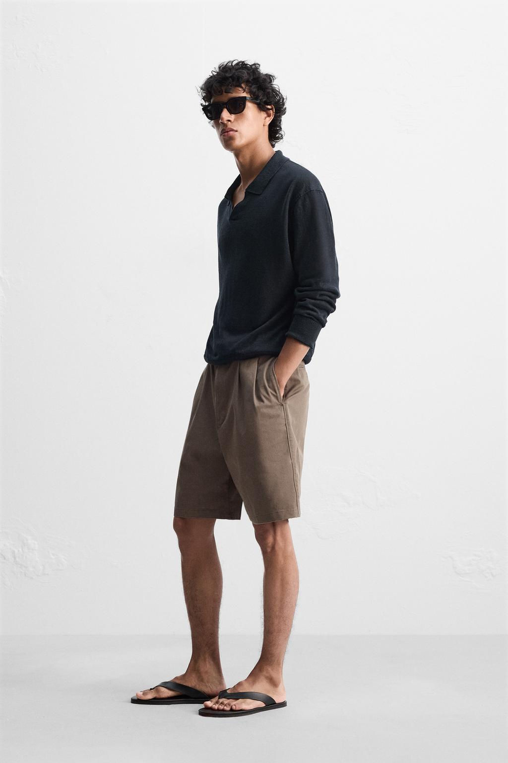 100% LINEN KNIT POLO SHIRT - Zara фото 4