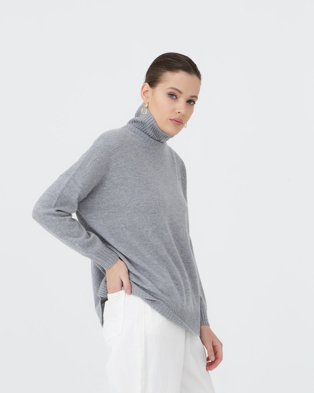 Джемпер из кашемира 12072 серо-голубой