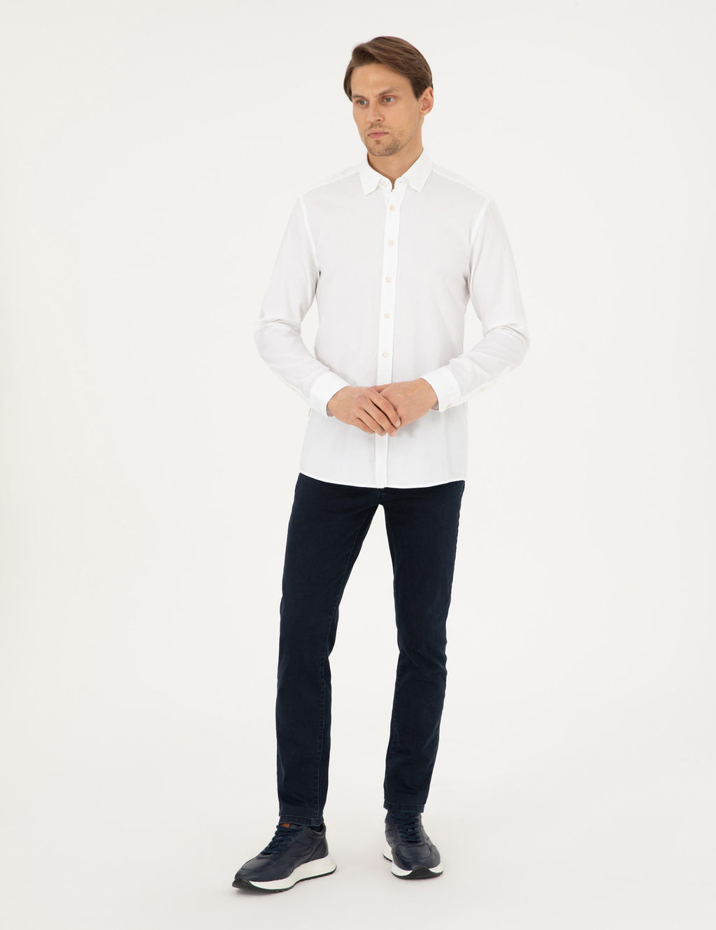 Рубашка Pierre Cardin Slim Fit белая
