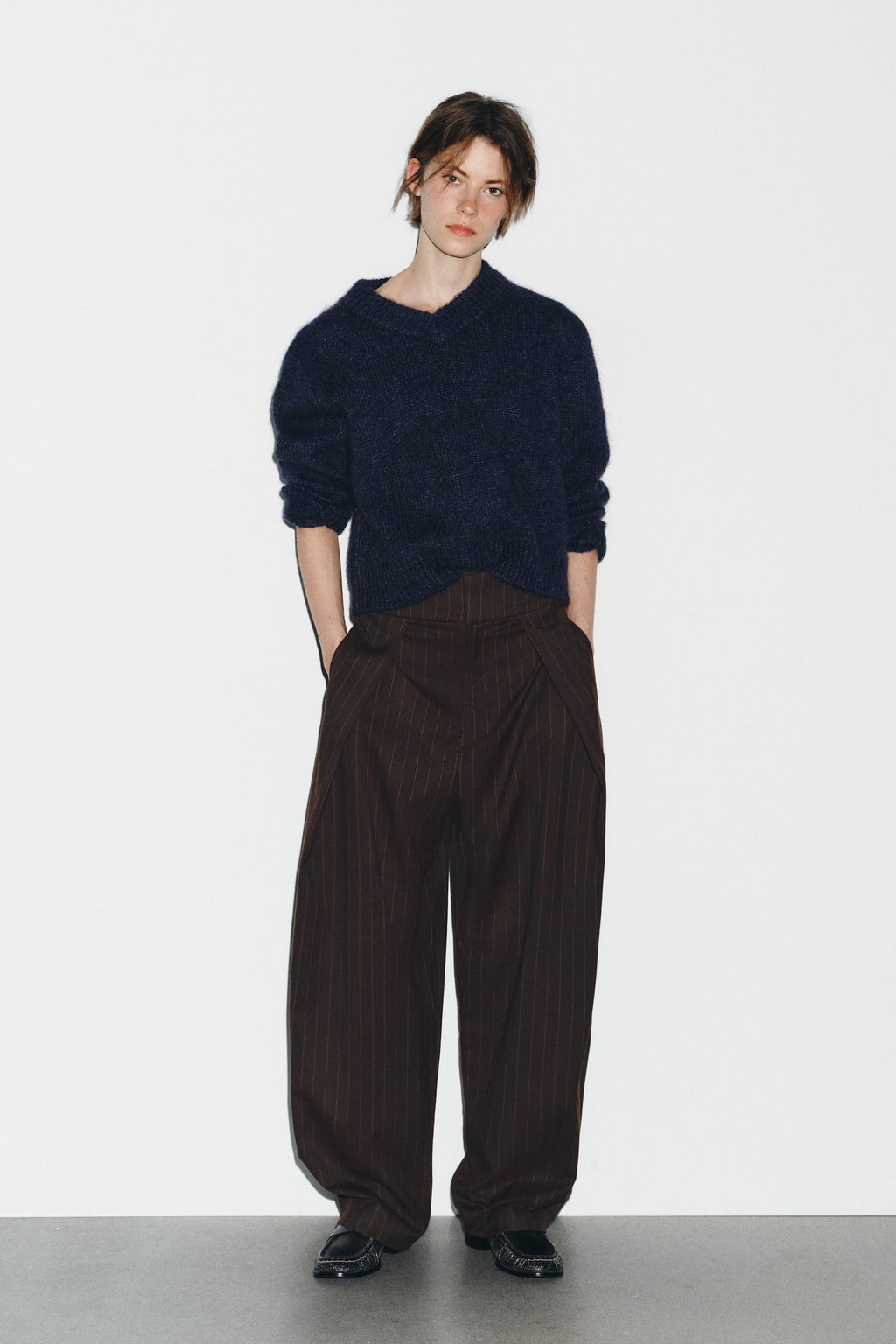BALLOON TROUSERS WITH STRIPES AND PLEATS - Zara фото 13