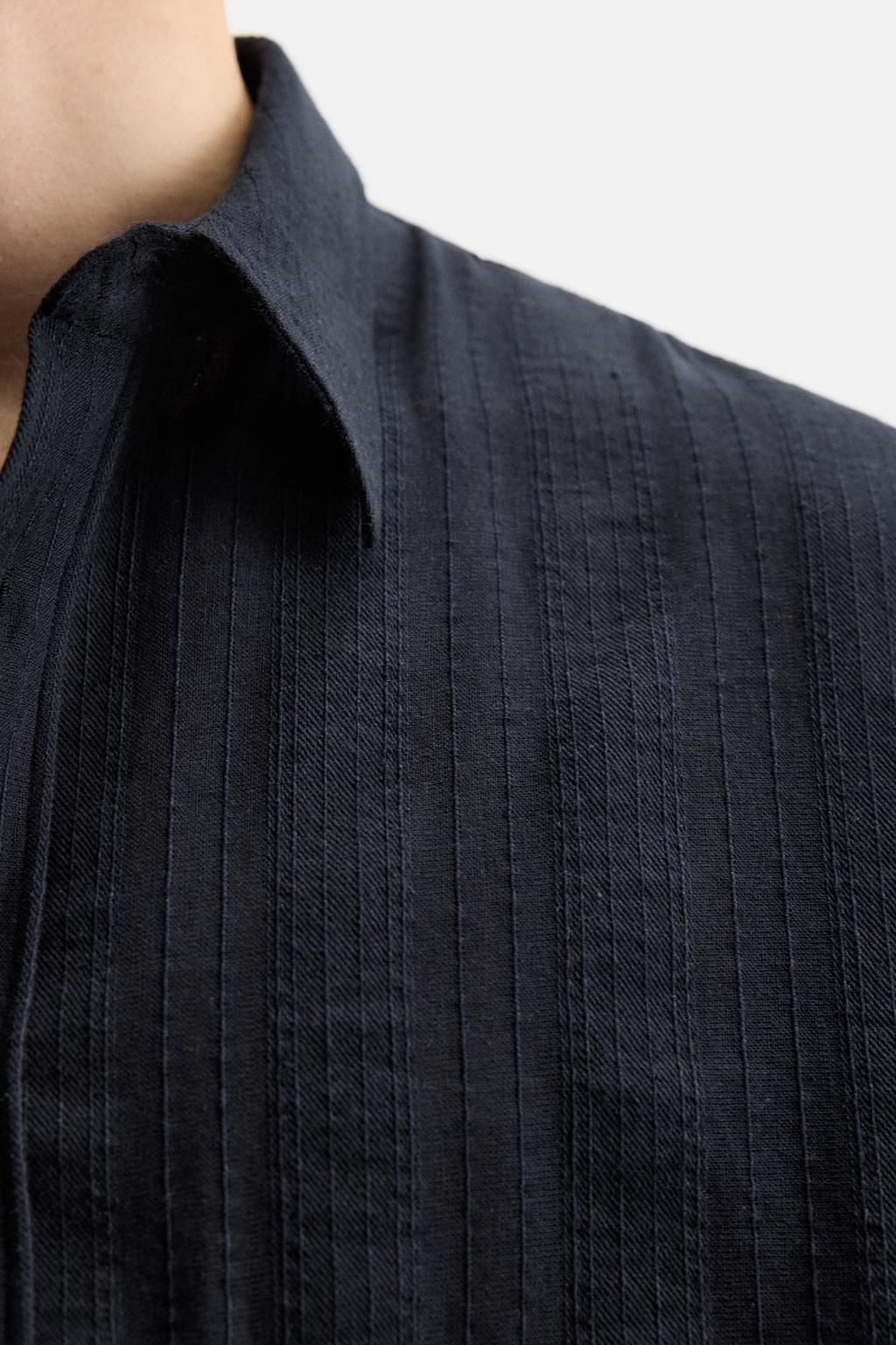 STRIPED TEXTURED SHIRT - Zara фото 5