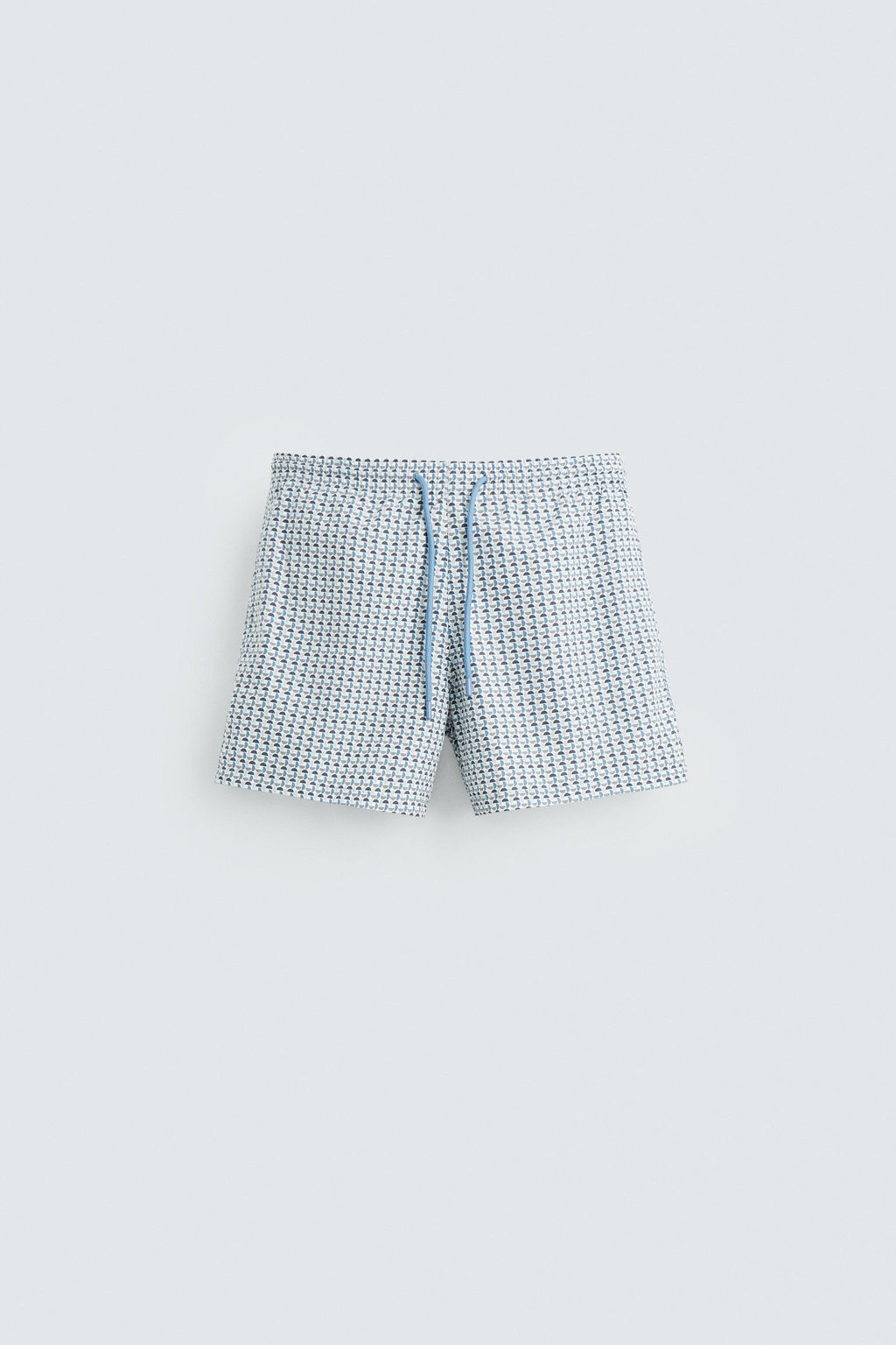 GEOMETRIC PRINT MID-LENGTH SWIMMING TRUNKS