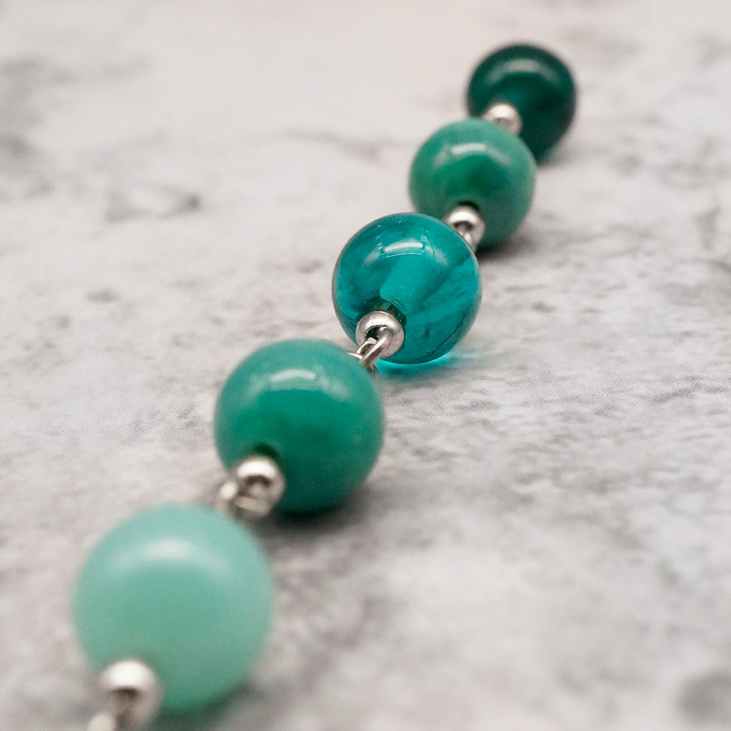 Серьги из муранского стекла LS3247/бирюзовый