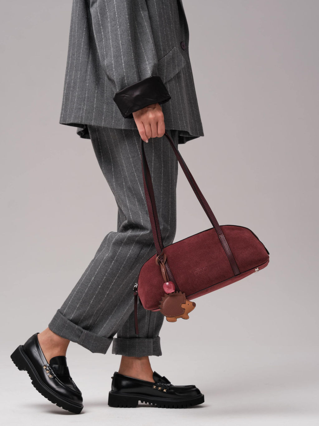 Замшевая сумка Ezhik DBR 31225 зимняя вишня  фото 5