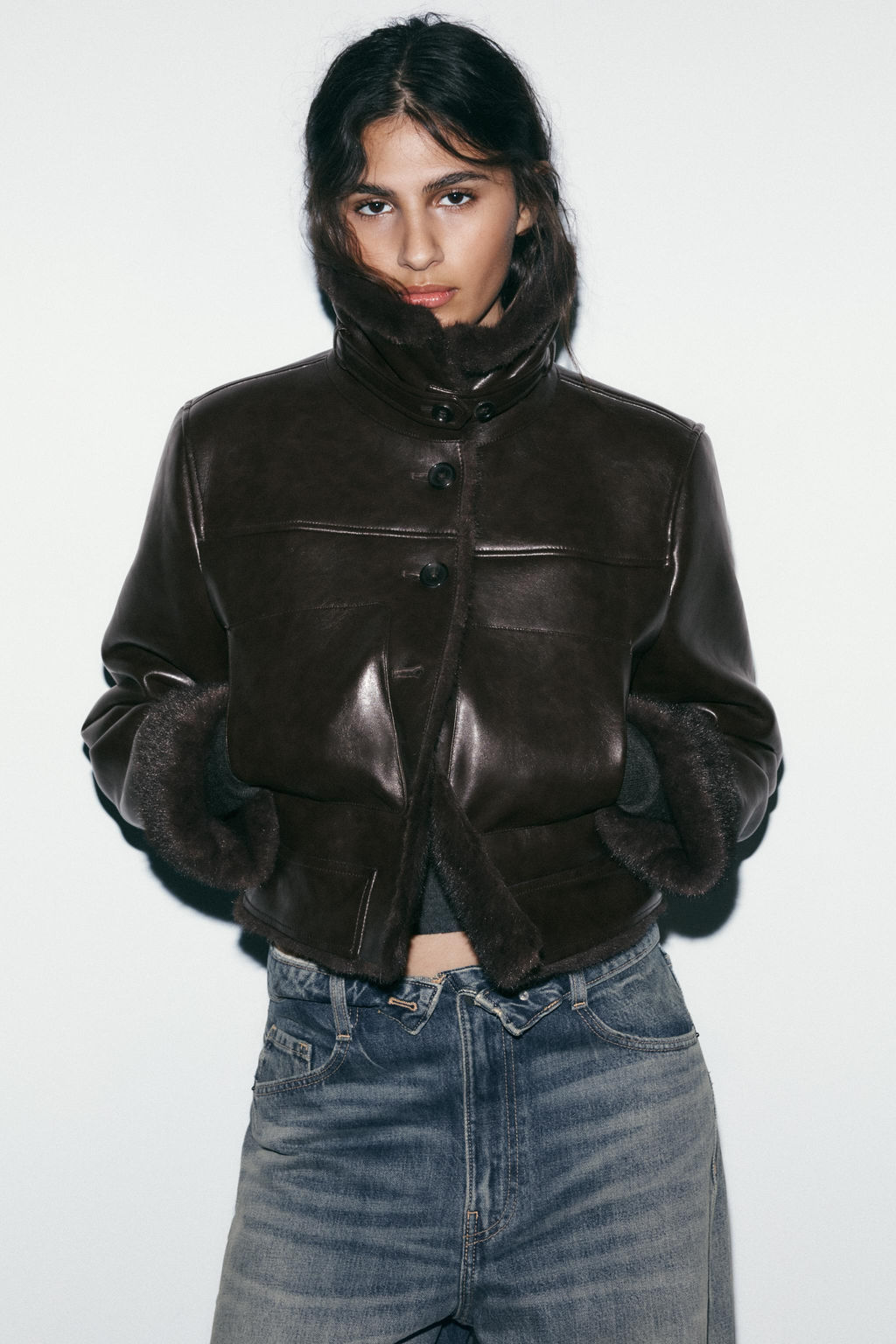 DOUBLE-FACED FAUX FUR JACKET - Zara фото 7