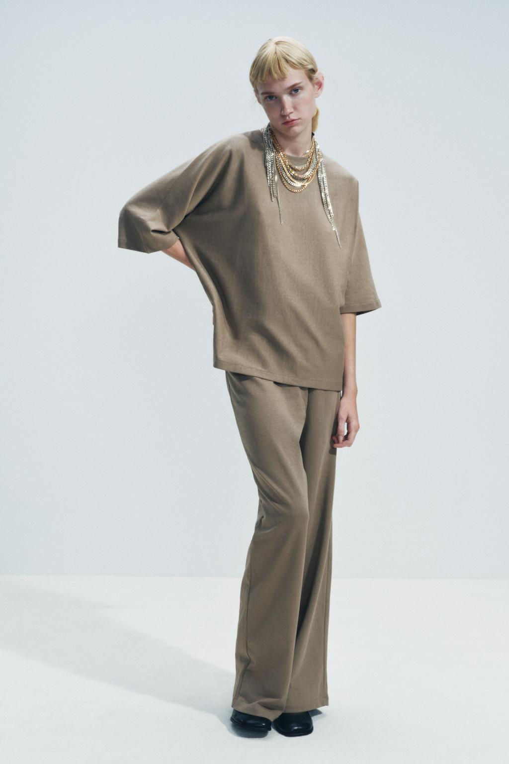 COTTON STRAIGHT-LEG TROUSERS - Zara фото 17