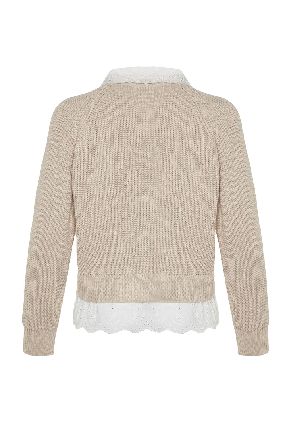 Tas Crop Gomlek Garnili Detayl? V Yaka Triko H?rka TWOAW24HI00221