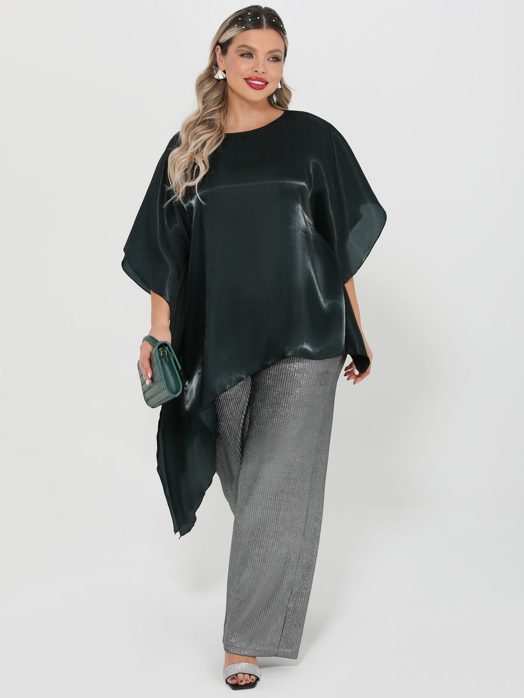 Блузка-накидка 0447-1с темно-зеленый