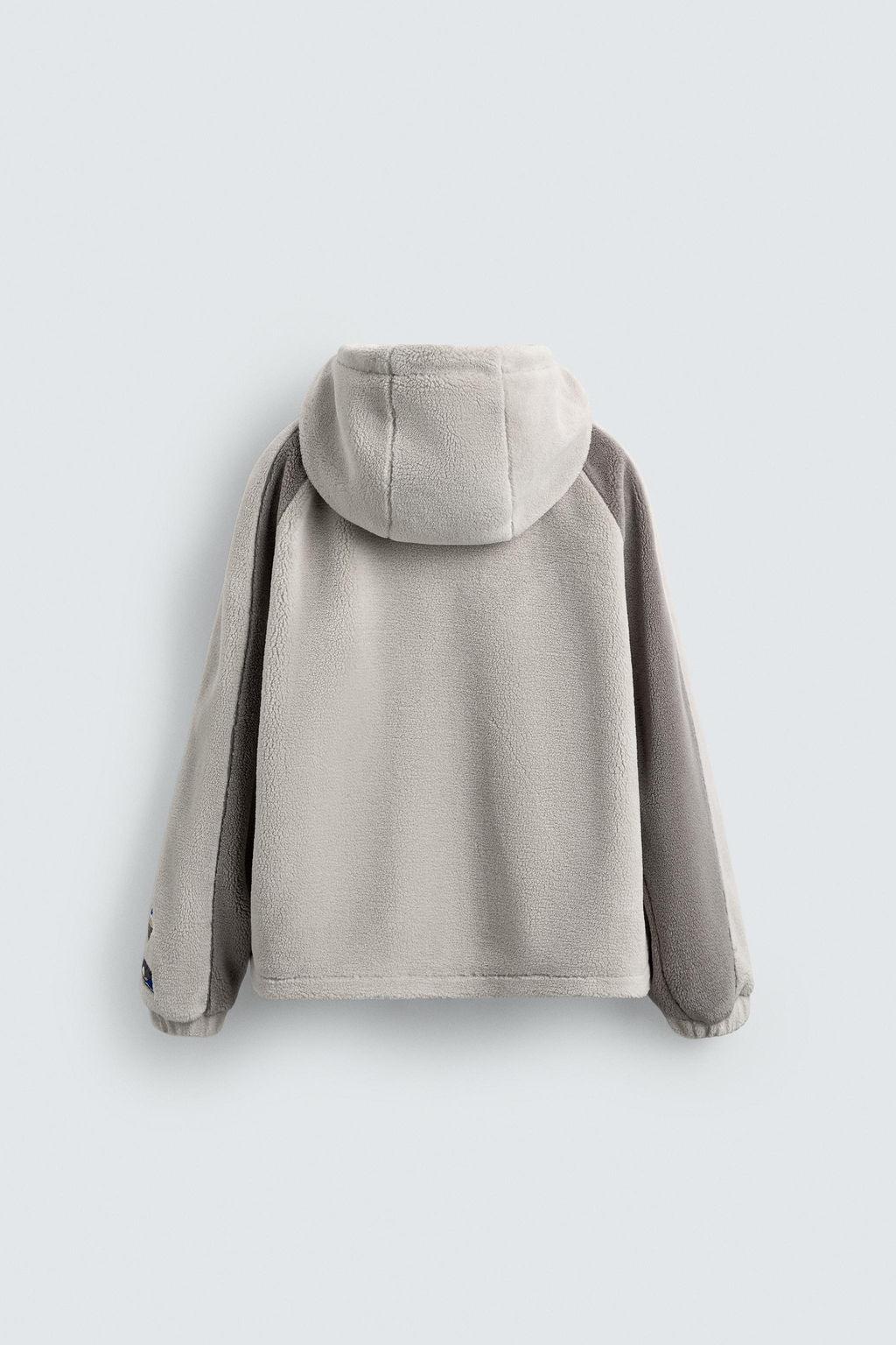 COLOUR BLOCK FAUX SHEARLING JACKET - Zara фото 8