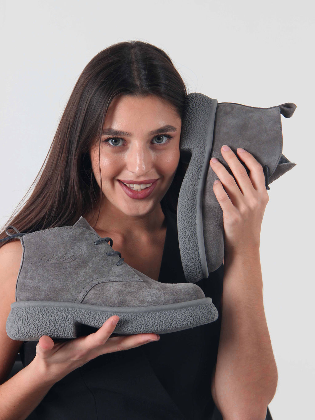 Ботинки EDART 308.агата gr. серый замок замша б/байка - Ed'art фото 9