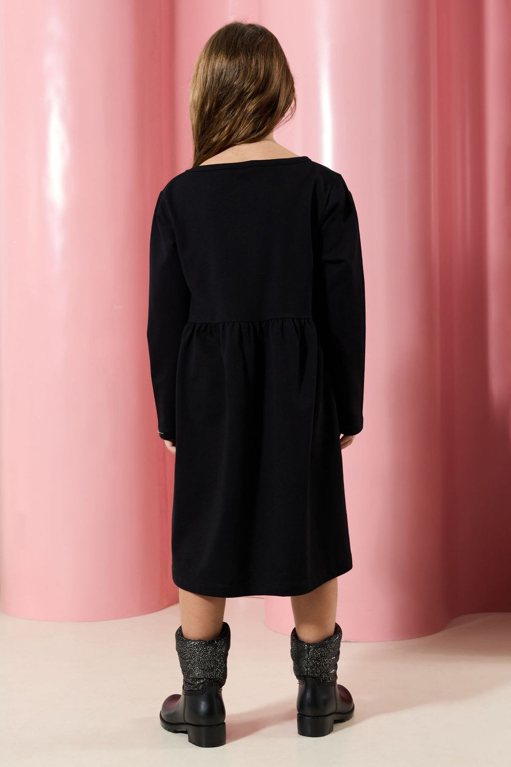 Pembe K?z Cocuk Midi Kurdele Desenli Pamuklu Orme Elbise TKDAW25EL00008 - Trendyolmilla фото 12