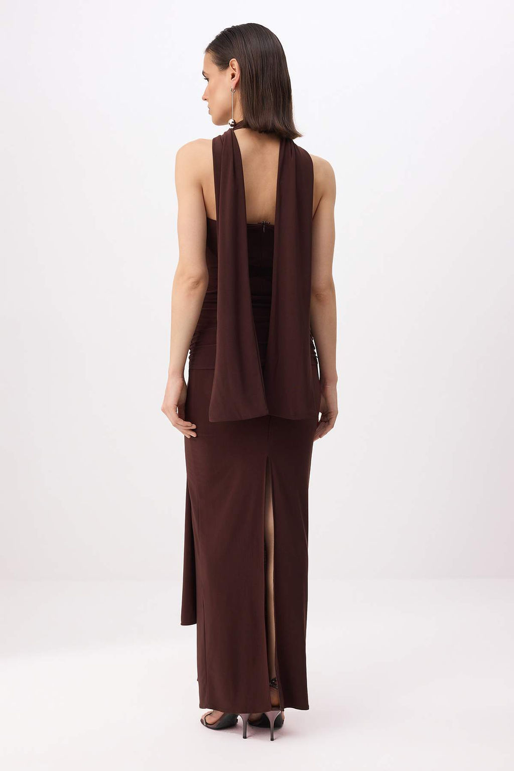 Kahverengi Duz Baglama Detayl? Orme Sandy Maxi Abiye & Mezuniyet Elbisesi - Trendyolmilla фото 4