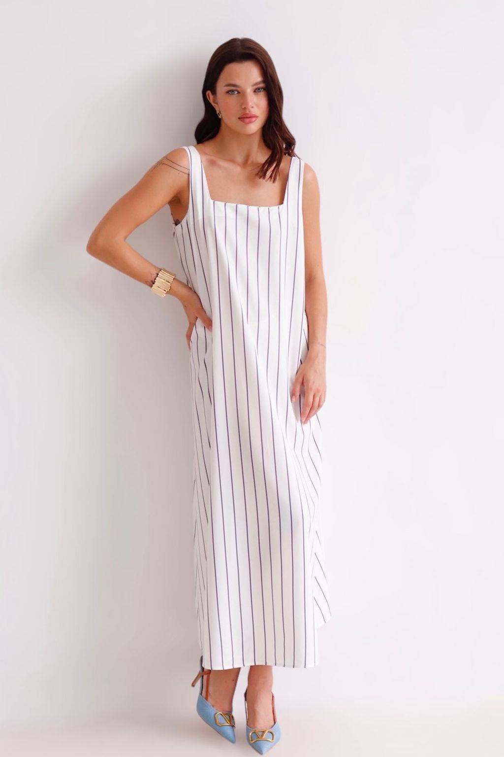Martichelli Платье белое в полоску  фото 11