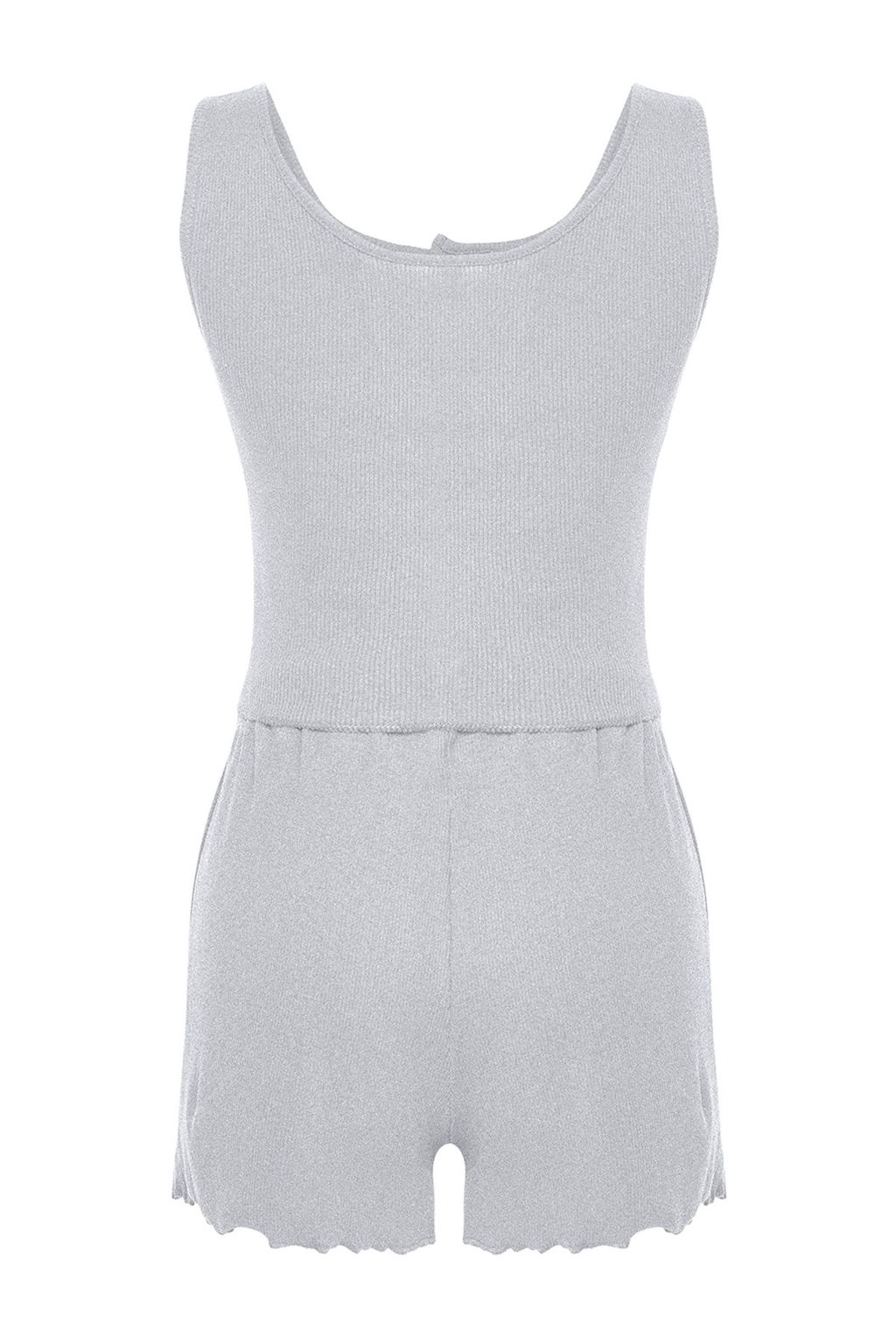 Trendyolmilla Ind?go Dugme Detayl? Fitilli Sortlu Orme Pijama Tak?m? THMSS23PT00179 фото 9