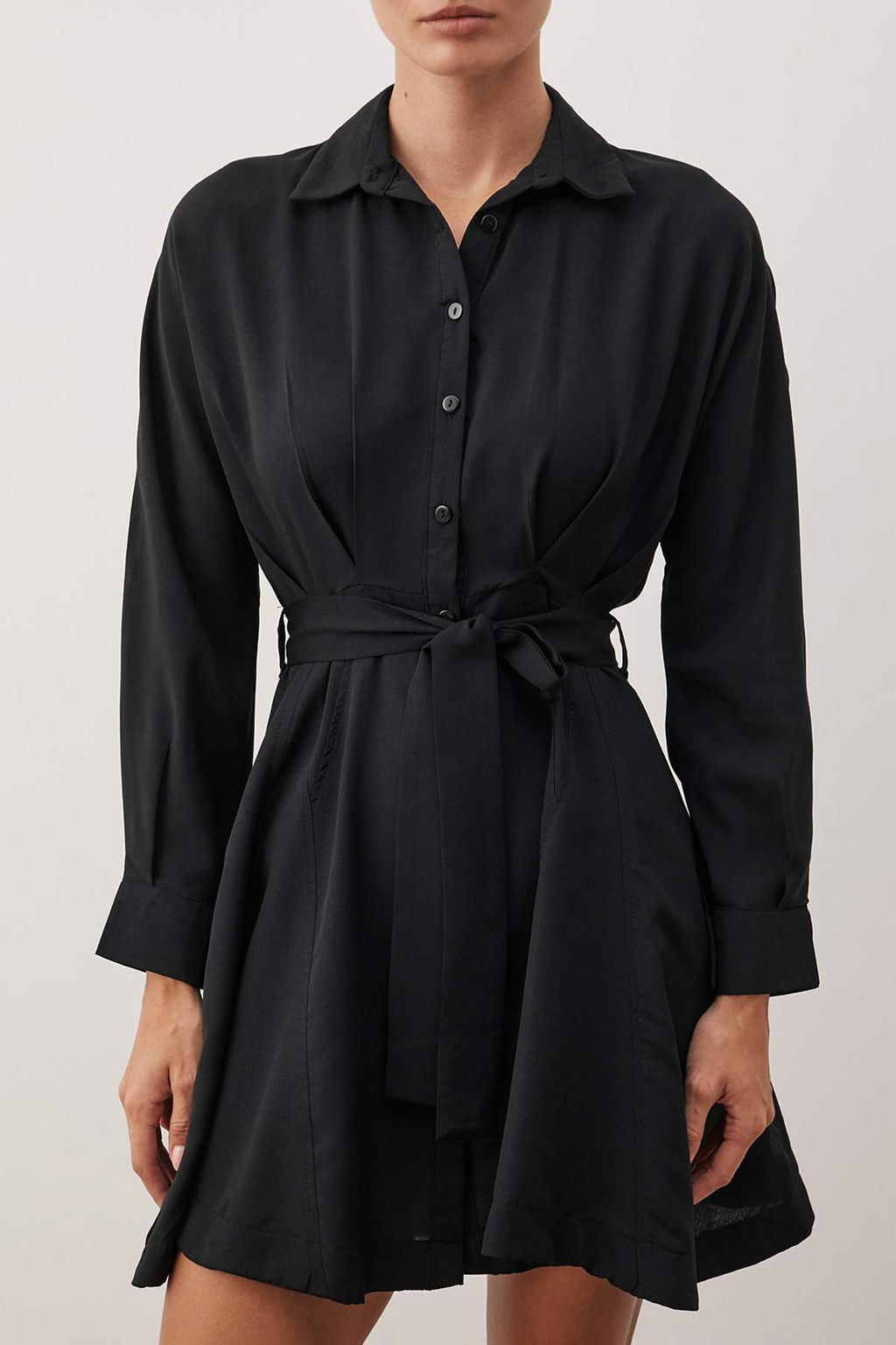Siyah Kusakl? Mini Dokuma Gomlek Elbise TWOAW25EL00154