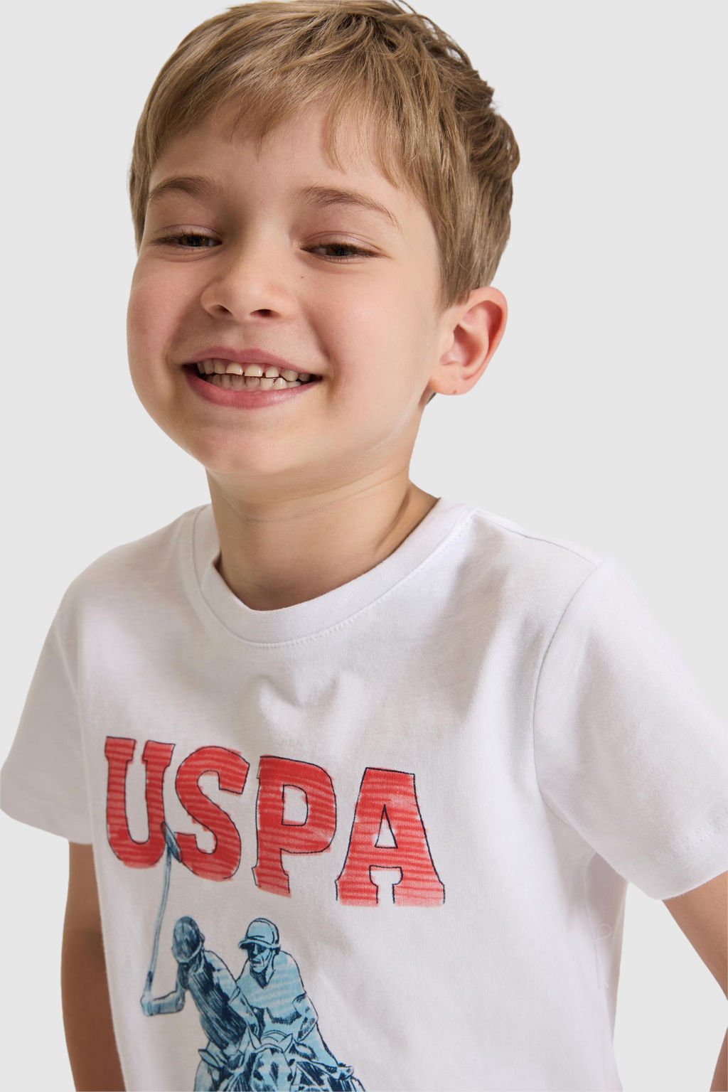 Erkek _ocuk Beyaz Bisiklet Yaka Ti__rt - U.s. polo assn фото 2
