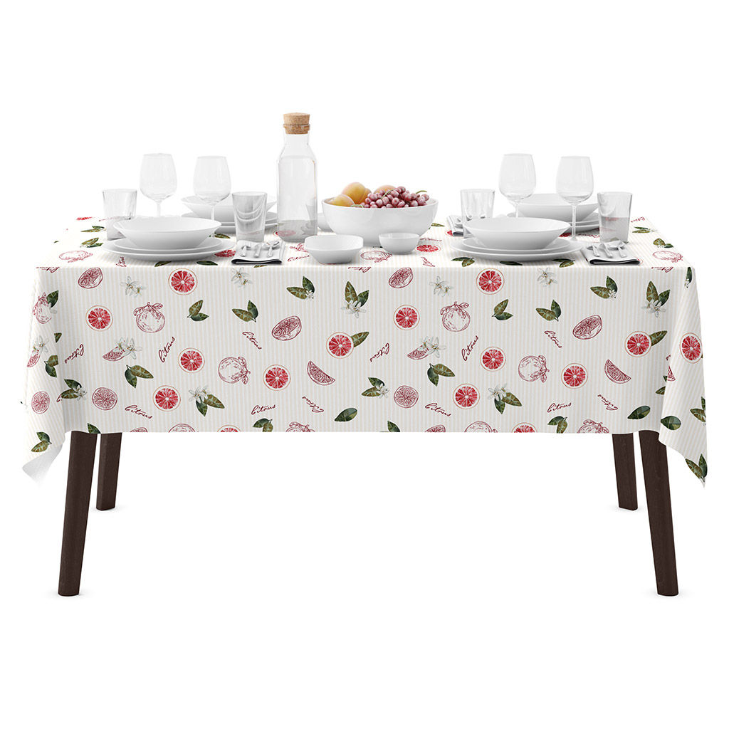 Грейпфрут К Скатерть 200х145см, длина стола до 160см, на 6-8 персон, хлопок Премиум 186г/м2, Домашняя мода (Россия)  фото 6