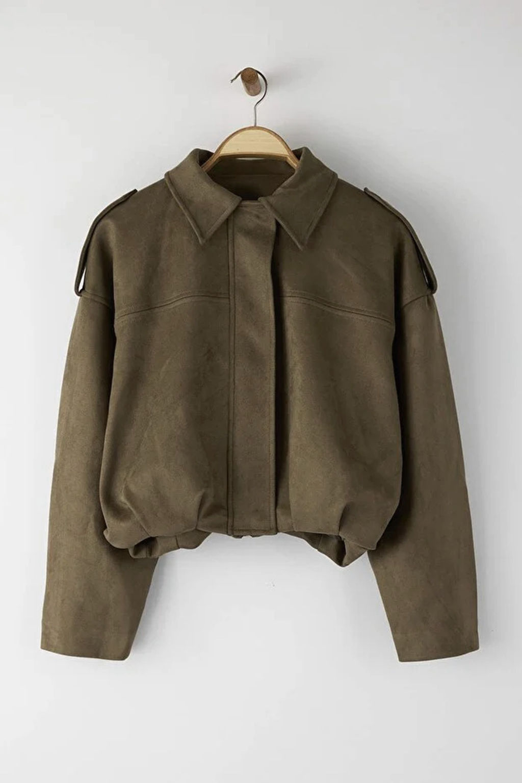 Haki Oversize Kal?p Suet Bomber Ince Ceket Mont TWOAW26MO00125