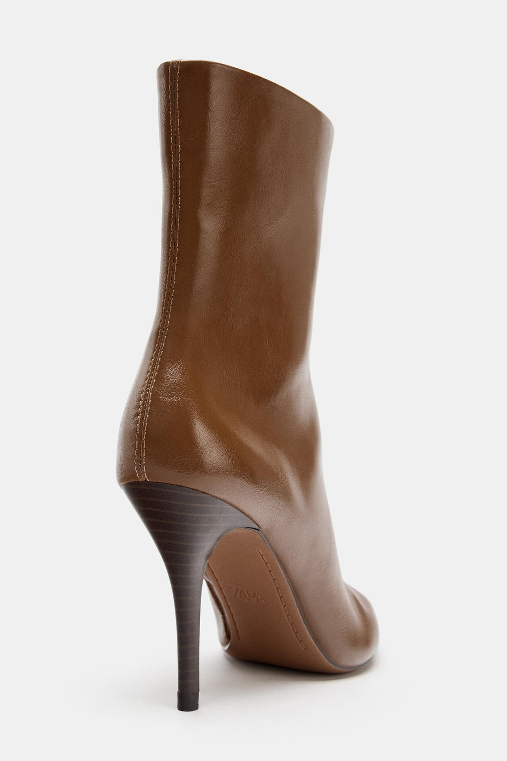 FAUX-PATENT HEELED ANKLE BOOTS