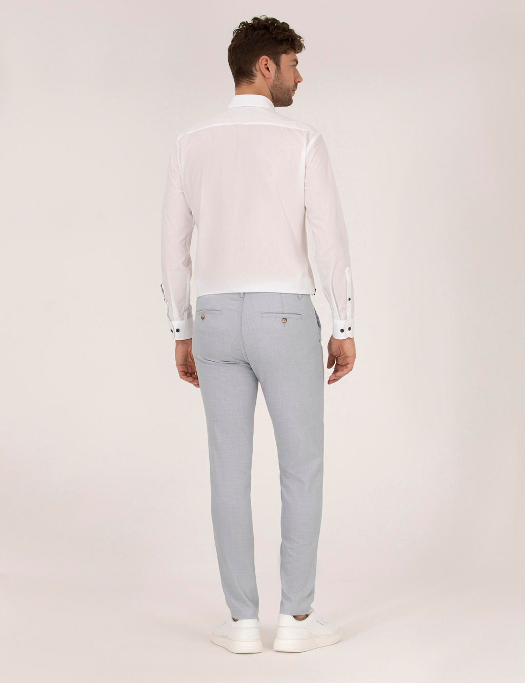 A__k Mavi Slim Fit Beli Lastikli Chino Pantolon - Pierre cardin фото 6