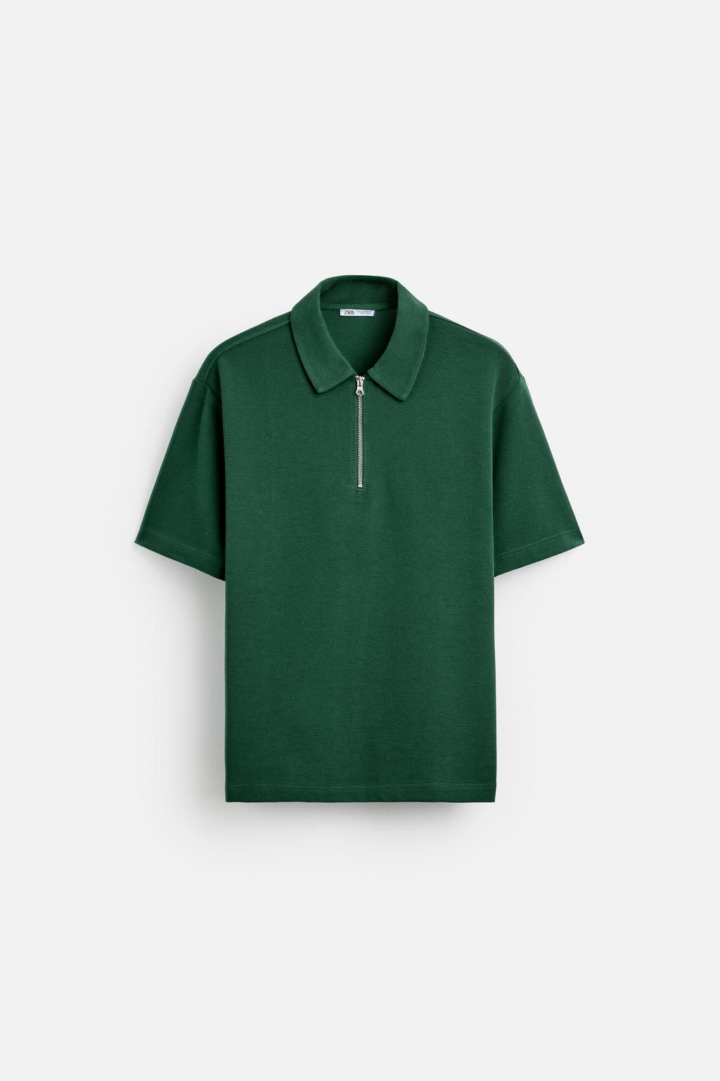 TEXTURED WEAVE POLO SHIRT WITH ZIP - Zara фото 16