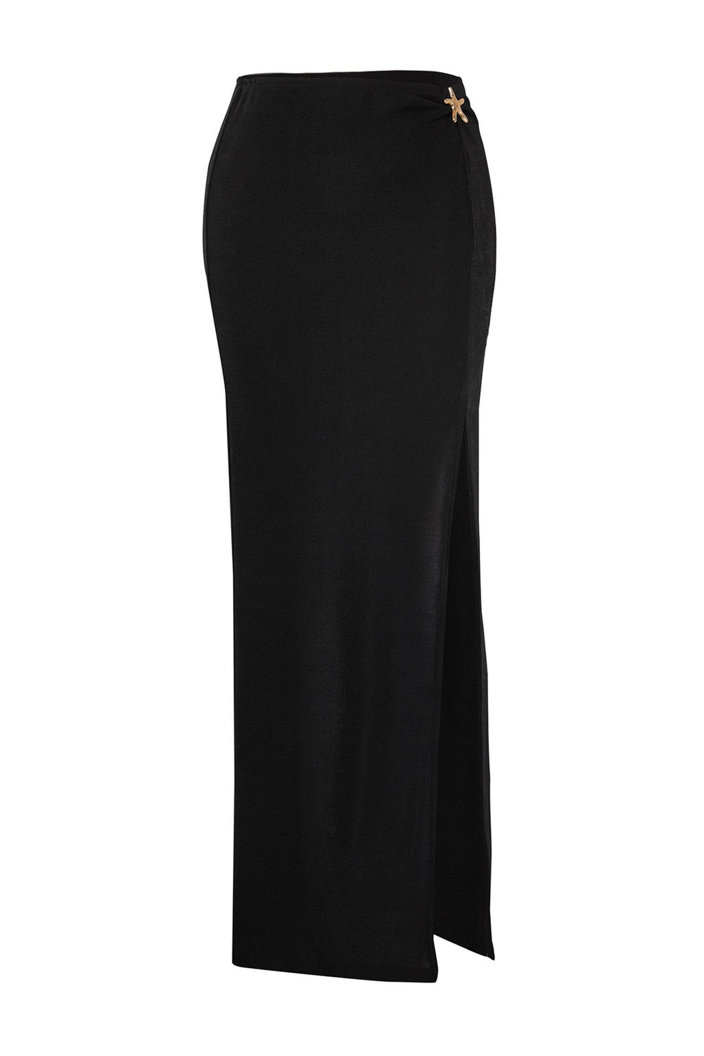 Siyah Orme Aksesuar Detayl? Maxi Plaj Etek TBESS25ET00000