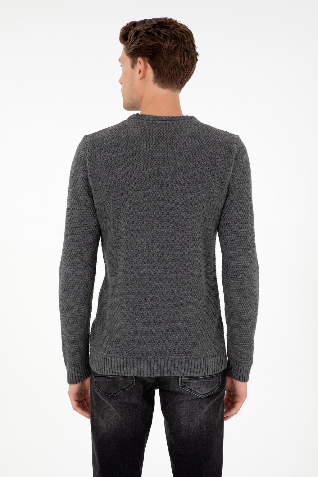 Мужской серый меланжевый свитер Неожиданная скидка в корзине - U.s. polo assn фото 5