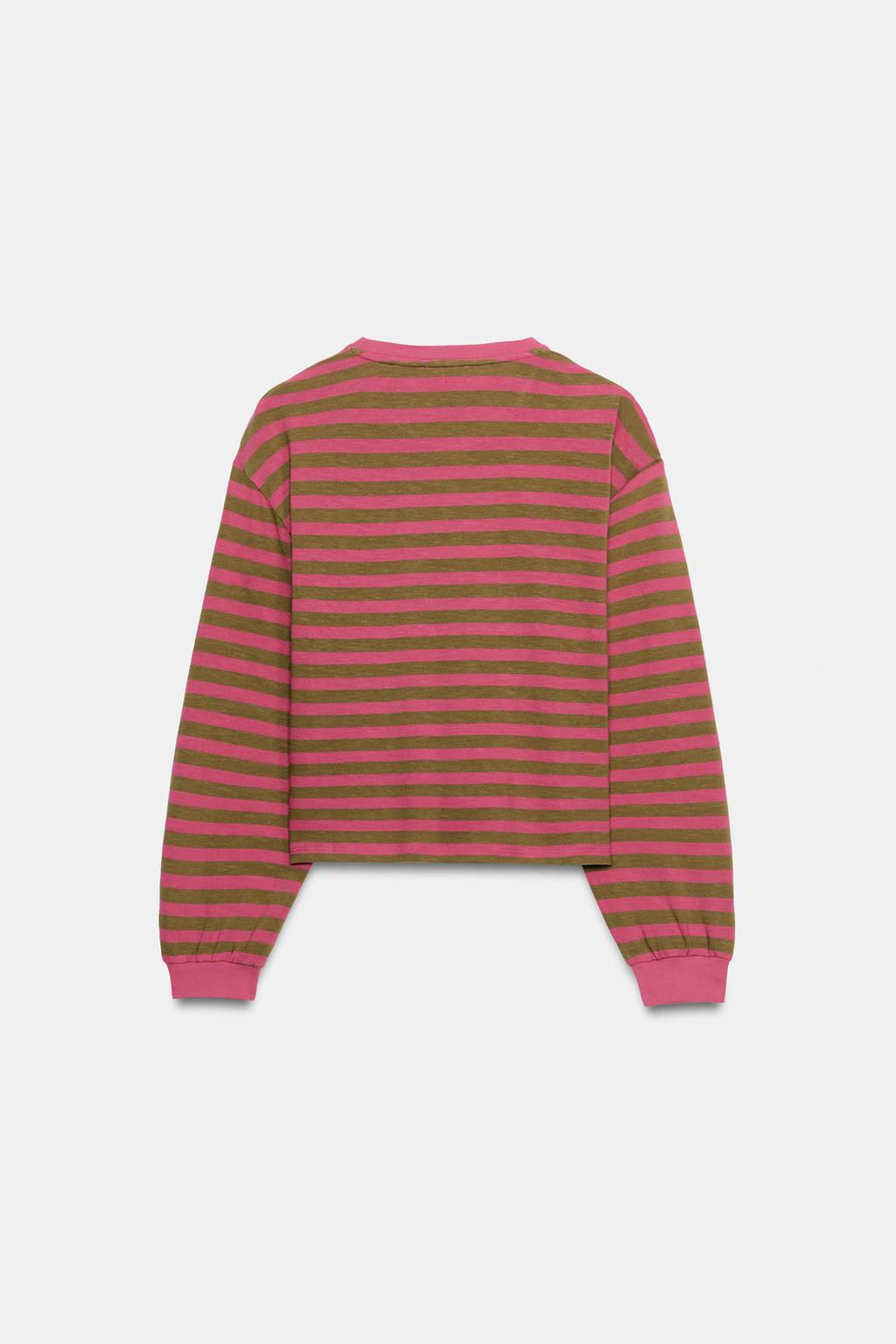 LONG SLEEVE STRIPED T-SHIRT - Zara фото 13