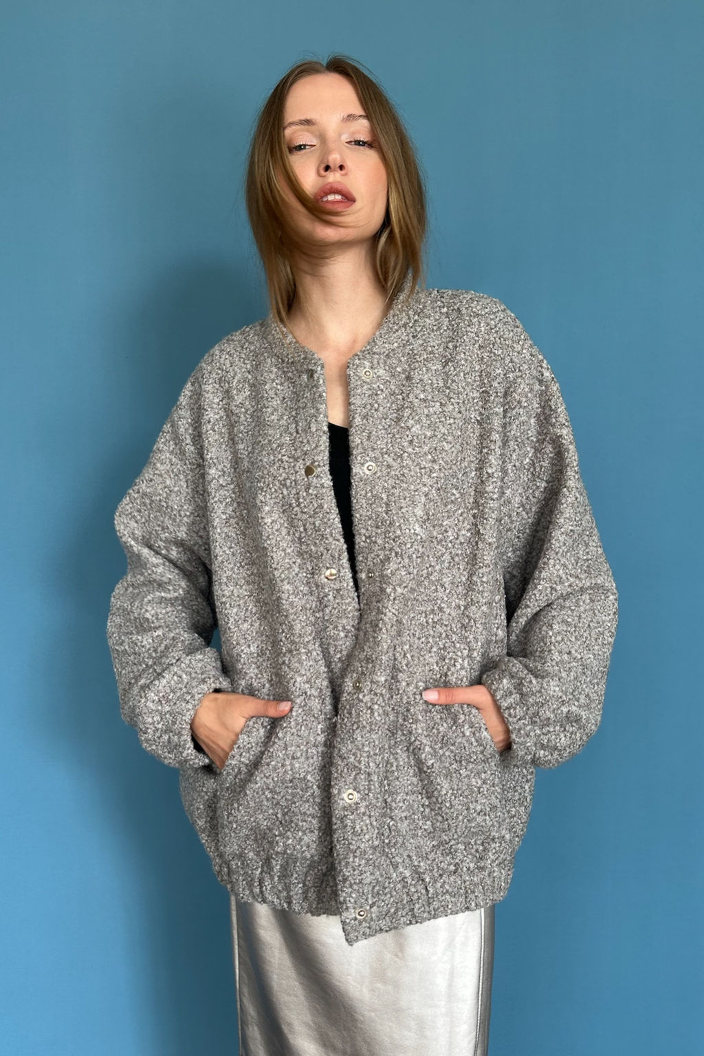 Жакет LAMB078/03/Серый меланж