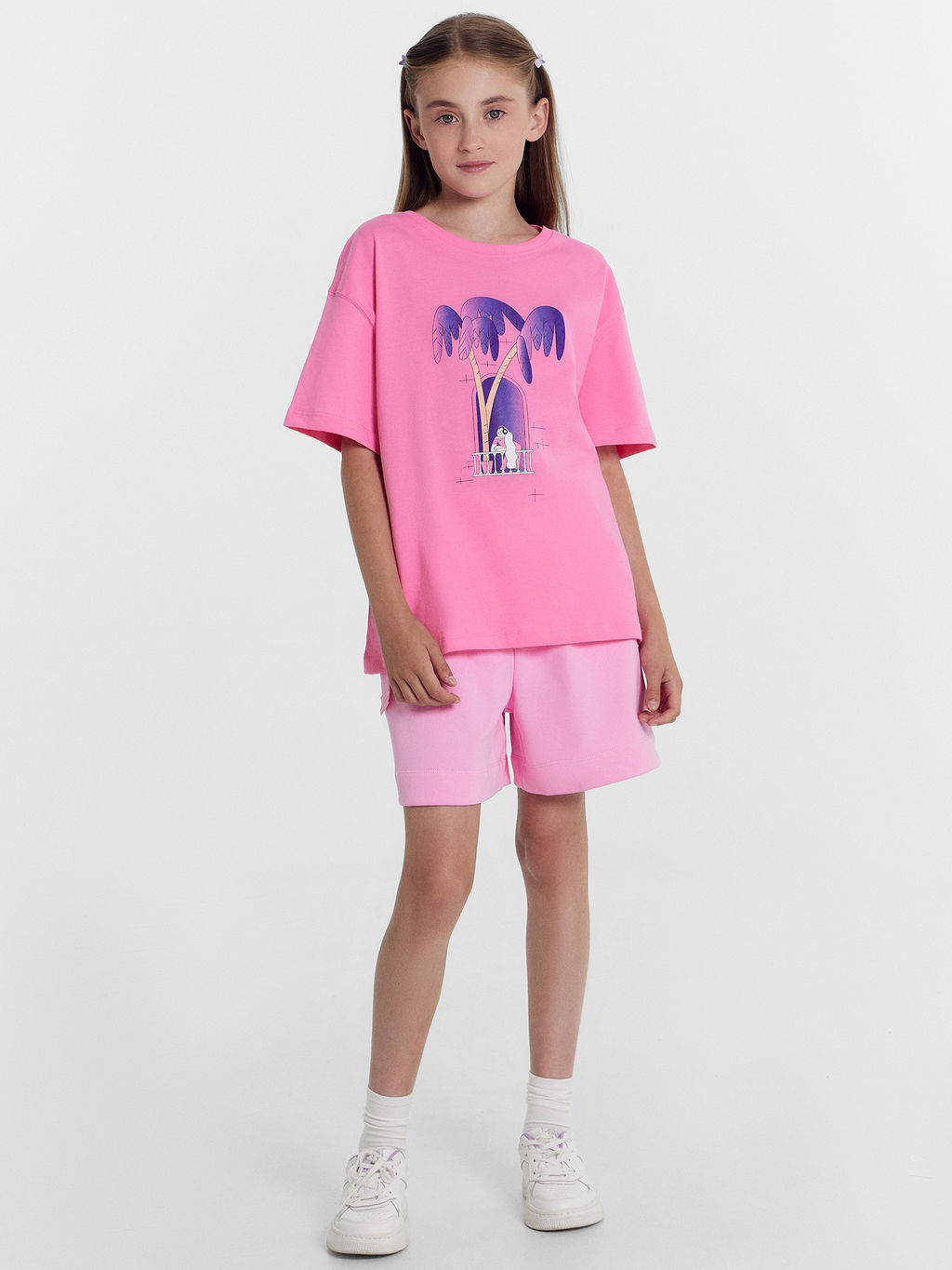 Футболка для девочек розовая с печатью - Mark formelle фото 2