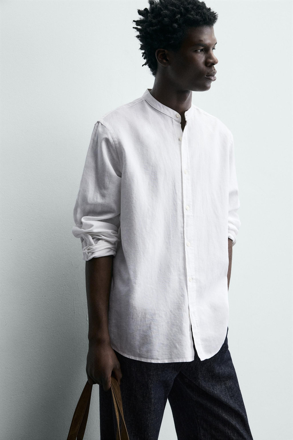 Рубашка Camisa Lino Algodón из льна и хлопка белая