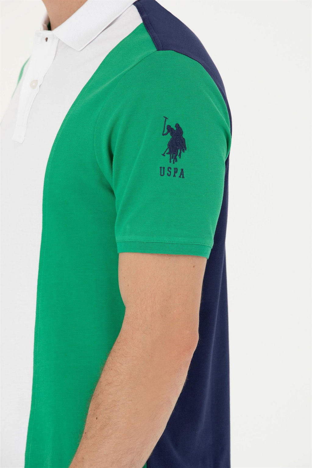 Мужская зеленая футболка с воротником-поло - U.s. polo assn фото 14