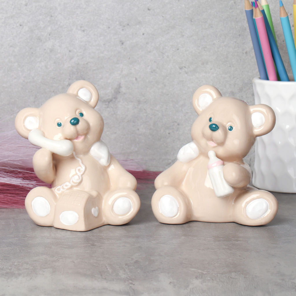 Фигурка Мишка 10 см / YZ170123AB /уп 48/96/фарфор (A, с телефоном)