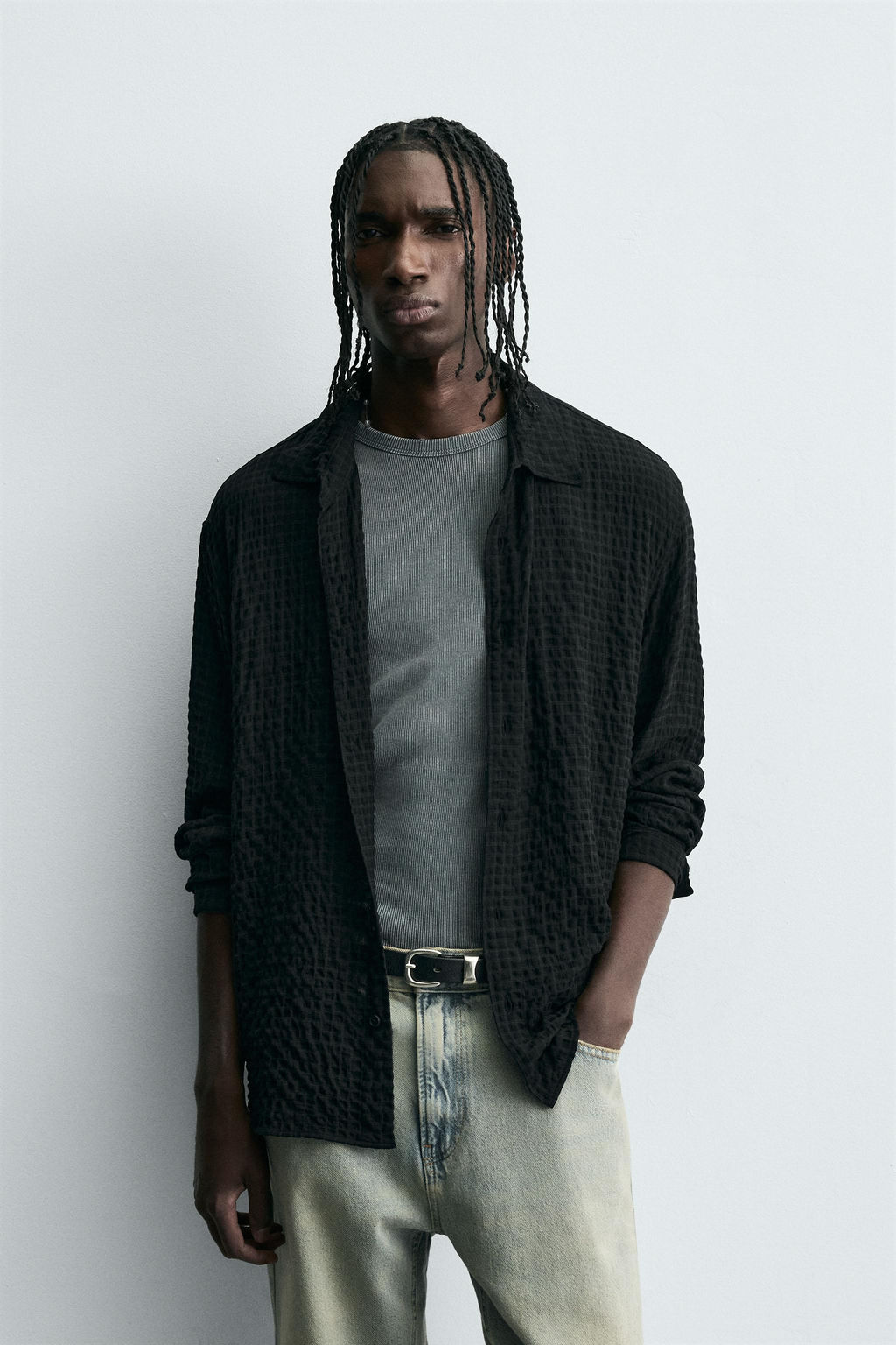 TEXTURED CHECK SHIRT - Zara фото 2