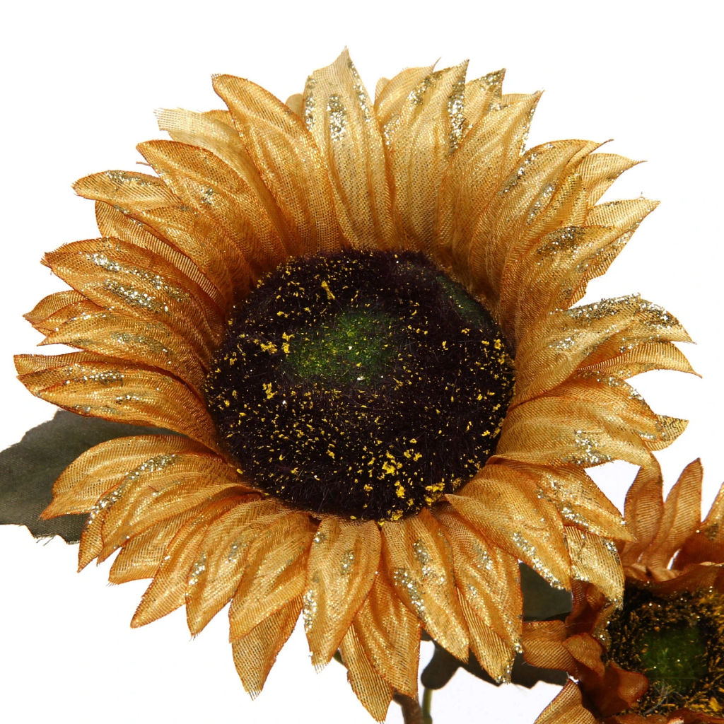 Искусственные цветы "FLOWERS GLAMOUR" 63см Подсолнухи 2 цветка золотые