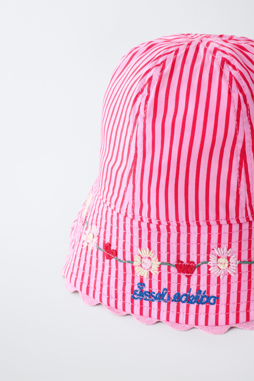 GORRO BOB RAYAS BORDADOS SISSEL EDELBO X ZARA KIDS / Rosa  фото 3