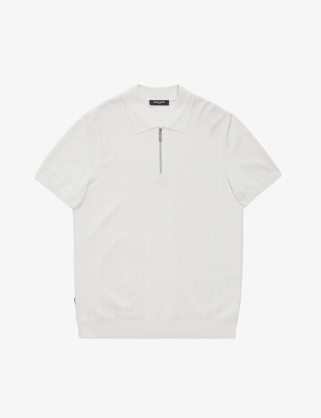 Ekru Slim Fit Polo Yaka Fermuarl_ Triko Ti__rt