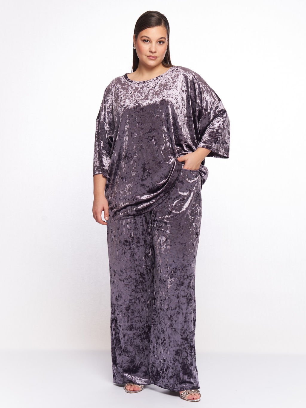 Бархатный костюм KO32511PUR64