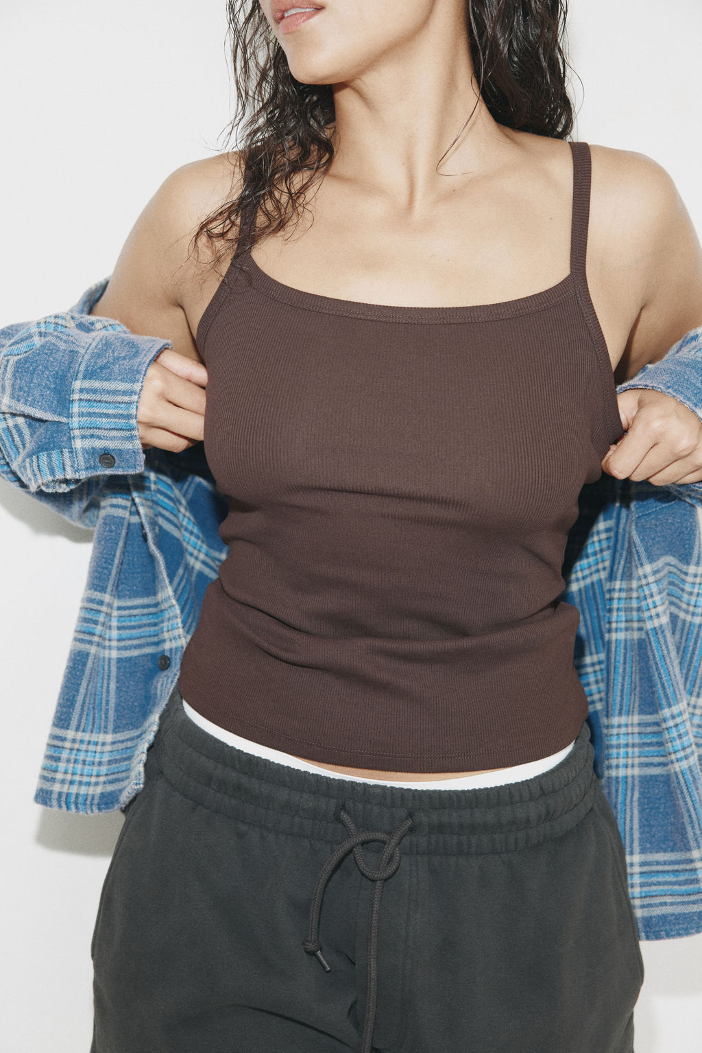 Top de tirantes en algod?n acanalado - H&m фото 6
