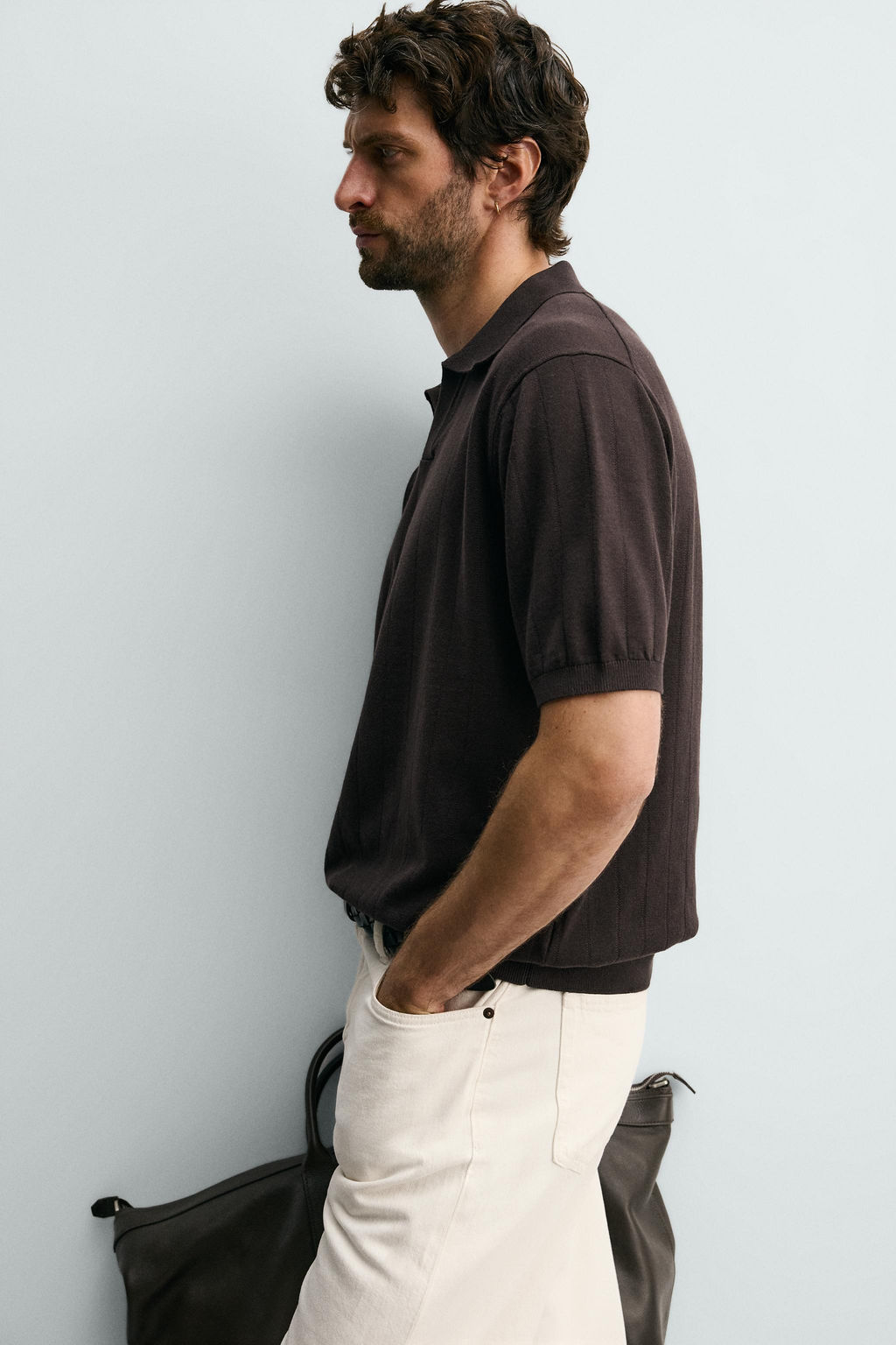 POLO PUNTO CANAL? REGULAR FIT / Chocolate - Zara фото 7