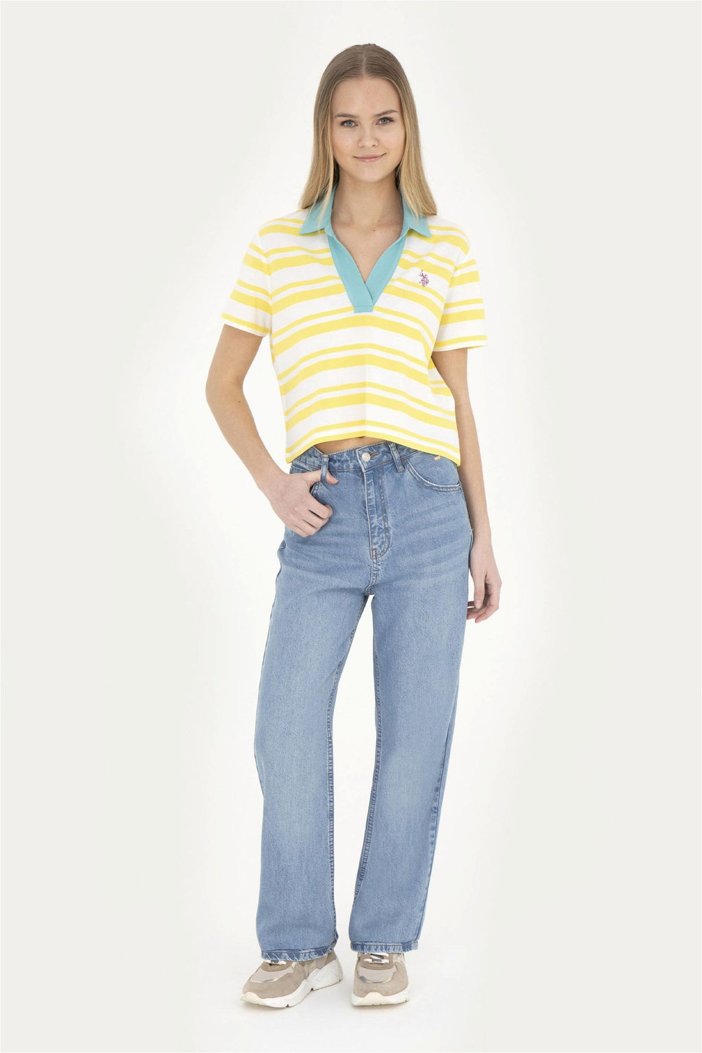 Женские голубые джинсовые брюки - U.s. polo assn фото 3